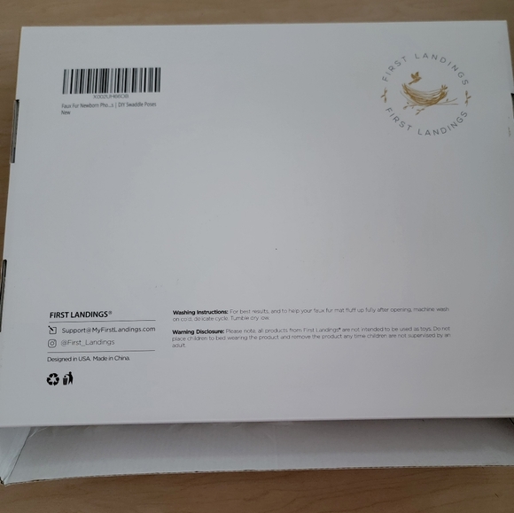 First Landings Premium Faux Fur Photography Prop- 2 Mats 24x28 Inches Cream Gray - Picture 3 of 4